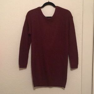 Open back sweater dress